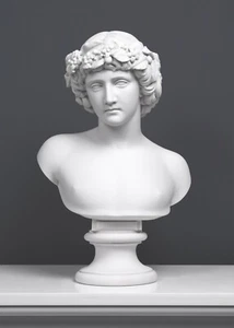 Escultura de busto Antinous con corona báquica (41 cm / 16") - Imagen 1 de 8