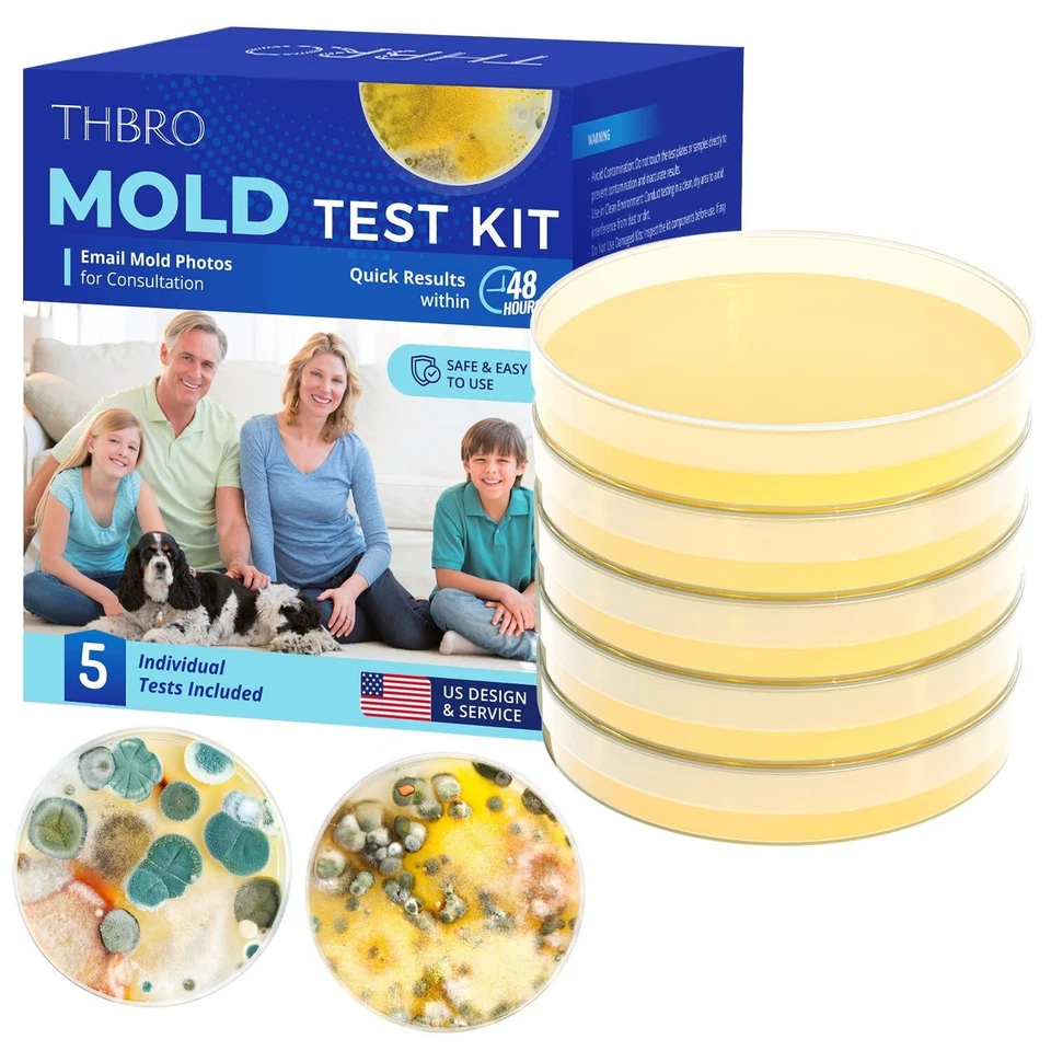 THBRO Mold Test Kit for Home Air: DIY Mold Detector with 5 Simple Detection Tests -...