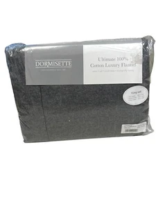 Dormisette 100% Cotton Luxury German Flannel 4 pc King Sheet Set Charcoal Gray - Picture 1 of 8