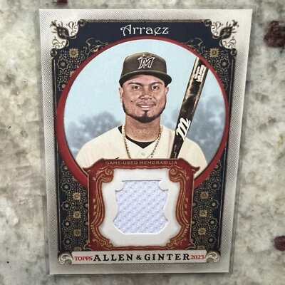 2023 Topps Allen & Ginter Luis Arraez Full Size B Jersey Relic #AGRB-LA Marlins - Image 1 of 2
