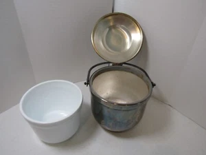VINTAGE Gorham versilberter gefütterter Eiskübel mit angenähtem Deckel und Griff - Bild 1 von 4