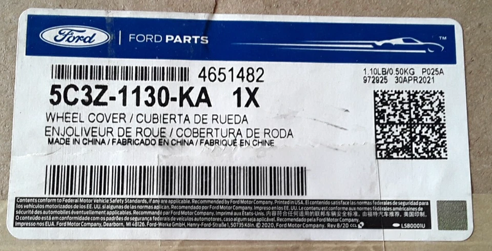 Tapacubos de cubierta de rueda central de 8 tacos 17" Super Duty F250 F350 2005-2016 original Ford Foto 1 de 3