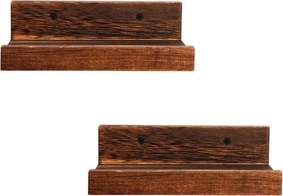 Mini Floating Shelves, Small Natural Wooden Display Wall Shelf for Picture Ledge - Image 1 of 4