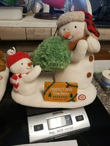 WORKS! HALLMARK JINGLE PALS 2014 TREE FARM FATHER SON SNOWMAN Moves Sings Lights - Picture 1 of 6