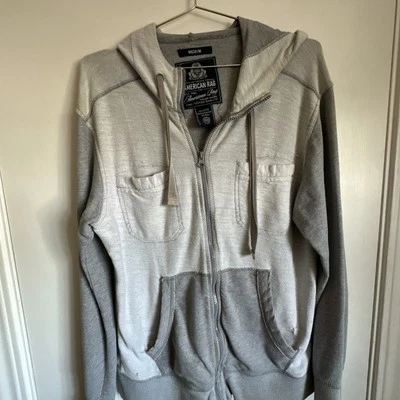 Sudadera con capucha gris cremallera completa American Rag de algodón mediana para hombre  Foto 1 de 4