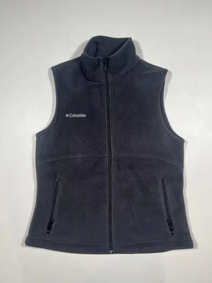 Chaleco polar Columbia para mujer mediano negro cremallera completa exterior sin mangas senderismo Foto 1 de 4
