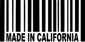 Calcomanía adhesiva de vinilo con código de barras hecha en California Cali SoCal - Elige tamaño y color - Imagen 1 de 2