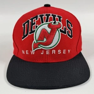 Mitchell Ness New Jersey Devils Hat NHL Baseball Cap Snapback Wool Red Big Logo - Bild 1 von 14