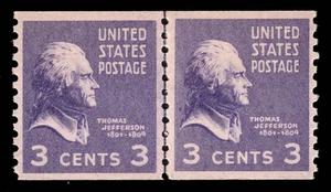 MOMEN: US #842 VAR. COIL LINE PAIR MINT OG NH PSE GRADED CERT XF-90 LOT #95765 - Picture 1 of 3