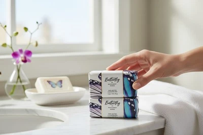 Two Bath & Body works Two Butterfly SHEA BUTTER CLEANSING BAR - Image 1 of 4