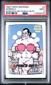 1989 Topps Nintendo Screen 9 Scratch Off Punch-Out!! Super Macho Man PSA 9 - Picture 1 of 3