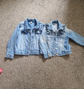 Bundle x2 girls denim jackets age 6 years - Picture 1 of 3