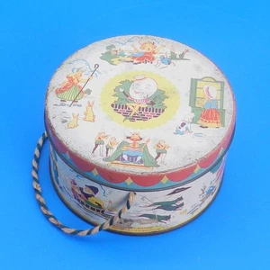 Vintage A S Wilkin LTD TOFFEE TIN Nursery Rhymes Humpty Dumpty Litho England - Picture 1 of 10