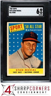 1958 TOPPS ALL-STAR #476 STAN MUSIAL CARDINALS HOF SGC 6 - Image 1 of 4