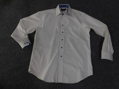 Camisa Paul Fredrick Para Hombres 15.5 33 Blanco Calce Clásico Sin Planchar Dos Capas Algodón Vestido Foto 1 de 4