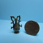 Dollhouse Miniature Ornate Metal Antique Brass Vase with Handles S1629