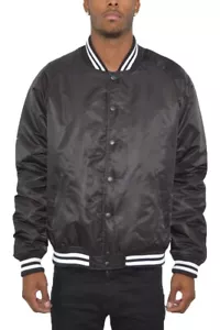 New MEN'S CASUAL COMFORT BOMBER BASEBALL JACKET CASUAL VARSITY COAT LETTERMAN - Picture 1 of 9