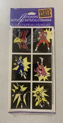 Mighty Morphin Power Rangers Stickers 1994 Party Express NEW SLIGHT TORN PLASTIC - Image 1 of 3