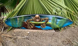 Creature From the Black Lagoon Decorative Surfboard Wall Plaque Mango Wood 39" - Picture 1 of 5
