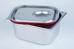 Assheuer und Pott Deckel Gastronmie Behälter mit roter Silikondichtung