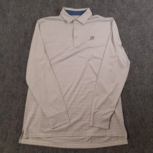 Camisa Southern Tide Para Hombres L Polo Gris Blanco Rayas Golf Absorbe Humedad Preppy - Imagen 1 de 8
