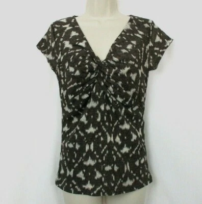 Топ женский Kenneth Cole маленький короткий рукав v-образным вырезом многослойная сетка легкий S - Изображение 1 из 4