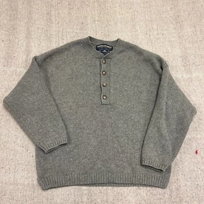 Suéter Vintage Abercrombie & Fitch XL Gris Años 2000 Y2K Henley Foto 1 de 4