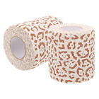 2 Rollen Toilettenpapier gedrucktes Rollpapier Dekorative Leopardendruckung