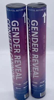 Lote de 2 cañones de confeti rosa/niña revelación de género (12 pulgadas) - fiesta popper bebé Foto 1 de 4