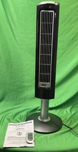 Lasko 38" Wind Tower 3-Speed Oscillating Tower Fan with Remote and Timer, Black - Picture 1 of 15