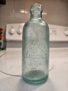 JACKSON MICHIGAN hutch bottle GEO.  W  LOMBARD 1890S MICH