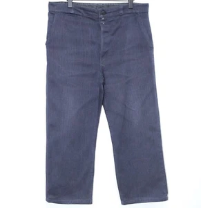 French 1960s Grey Thick Cotton Pique Work Chore Pants DUBURE & DEVERCHERE W37 - Picture 1 of 9