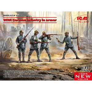 WWI German Infantry in аrmor Plastic Model Kit Scale Figures Kit 1/35 ICM 35722 - Picture 1 of 11