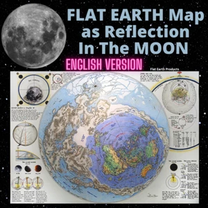 ENGLISH Version HD Plasma Moon Map More Land Canvas Poster Flat Earth World Maps - Picture 1 of 9