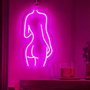 Pink Lady's Back Neon Light Bar Pub Neon Sign Artistic Wall Neon Sign 15W+USB - Picture 1 of 11
