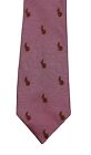 Paul Smith Brązowe króliki Królik Różowy Jedwabna Przepustka Żakard 3,25" Szyja Krawat Anglia