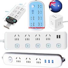 Power Board 3 4 6 Way Outlet Socket USB Charger Ports Surge Protector Powerboard