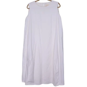 CHEZ VIDALENC Oversized Balloon Shift Dress White Sleeveless Women's 3/ US 6-8 - Picture 1 of 14