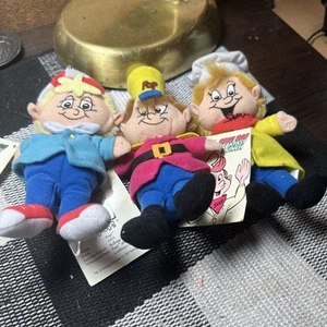 Juego de 3 muñecas Kellogg's Snap Crackle Pop Beanie 1997 vintage nuevas con etiquetas - Imagen 1 de 5