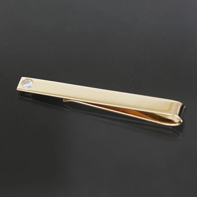 Tiffany & Co. Clip de corbata oro 14K acento diamante diseño lujoso accesorio para hombre Foto 1 de 4