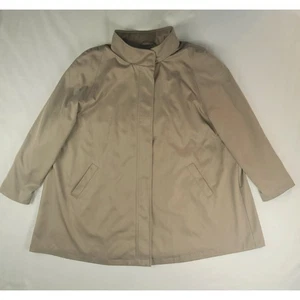 Preston & York Trench Coat Jacket Women 2XL Knee Length Lined Zip Snap Pockets - Picture 1 of 9