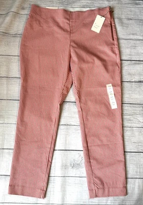 New A New Day Women's 14 Skinny Ankle Pants Gingham (34 x 27) Salmon Stretch - Image 1 of 4