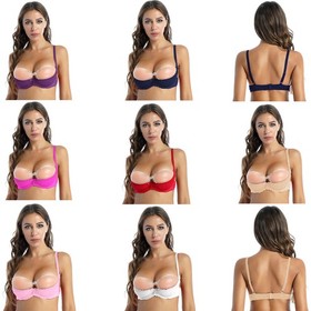 Women Bralette Nighty Brassiere Exposed Breasts Balconette Casual Bra Party