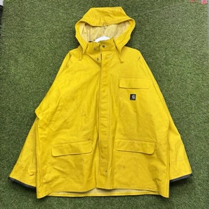 Carhartt Jacket Mens XL Rain Coat PVC Foul Weather Workwear Yellow C79YLW - Picture 1 of 18