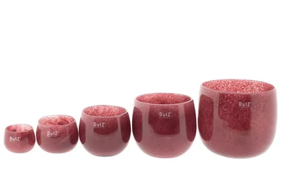 Angebot - Dutz Vase POT Himbeere, H 7 cm, D 10 cm, Glas mundgeblasen Teelicht - Bild 1 von 3