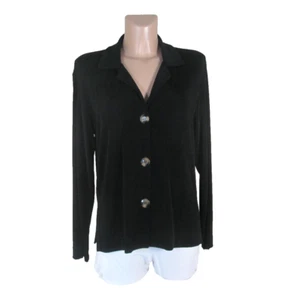 CHICO'S TRAVELLERS Gr. 0 Schwarz Blazer Jacke 3 Knopf Verschluss Acetat Elasthan - Bild 1 von 6