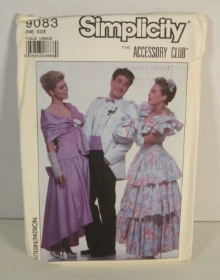 Simplicity Accessories 9083 Bag, Scarf, Gloves, Cummerbund, Bows Pattern Uncut - Image 1 of 2