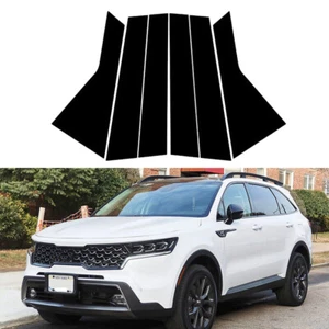 Fit Kia Sorento 2021 2022 2023 Window Pillar Posts Trim Covers Decal Black - Picture 1 of 13
