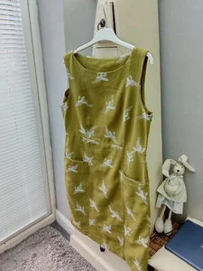 NOW £8 ~ BLOGGERS FAVOURITE~ WHITE STUFF KHAKI SLEEVELSS KNEE LENGTH DRESS 12 - Picture 1 of 6