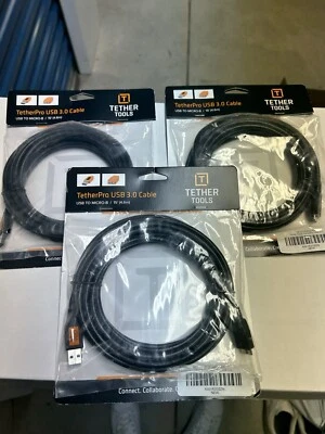Tether Tools TetherPro USB 3.0 to Micro-B Cable, 15' Feet Color Black - Image 1 of 2
